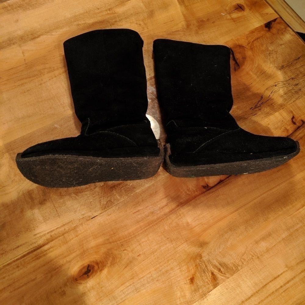 Simple Sheep black leather and wool boots size 7